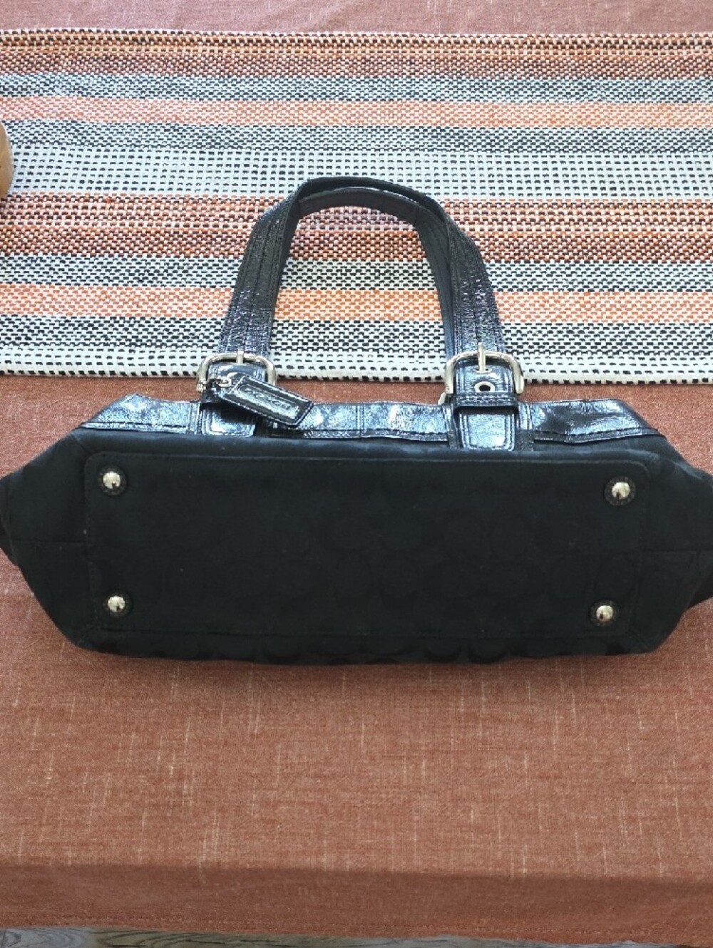 Coach Black Signature Shoulder Tote - Picture 5 of 12